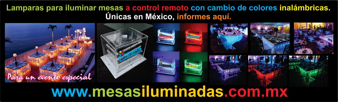 Mesas iluminadas con cambio de colores a control remoto